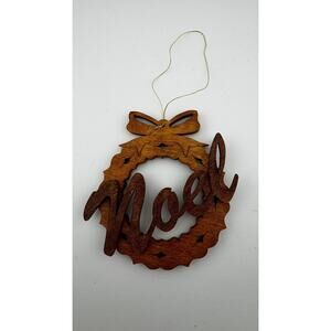 Rustic Wooden ‘Noel’ Christmas Wreath Ornament
